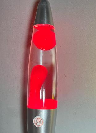 Лава лампа с парафином , высота 34 см, красная , лавовая лампа2 фото