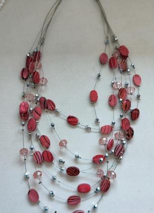 Намисто з перлам тру справжнього та скла чешського