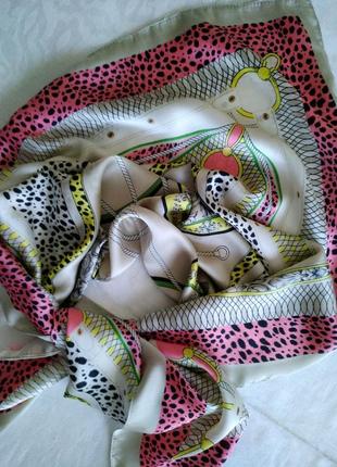 Красивый платок primark из искусственного шёлка, 100х100 см.4 фото