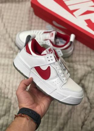 Кросівки nike dunk disrupt low white red2 фото