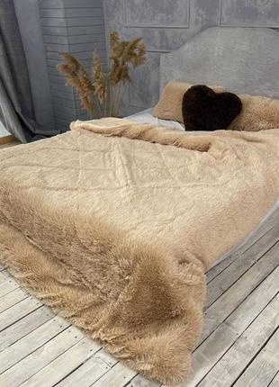 Самое теплое одеяло зимнее/меховое одеяло с утеплителем холлофайбер/очень теплое зимнее одеяло травка3 фото