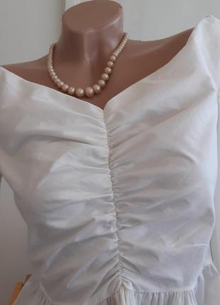 Поплиновая блуза zara с воланом, размер m/s3 фото