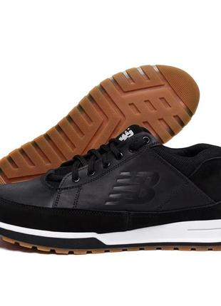 Чоловічі демісезонні кросівки nb classic black, чоловічі осінні шкіряні кросівки, чоловіче шкіряне взуття