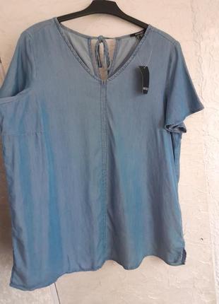 Легкая блуза из лиоцелла батал 💣 (наш 56/58)4 фото