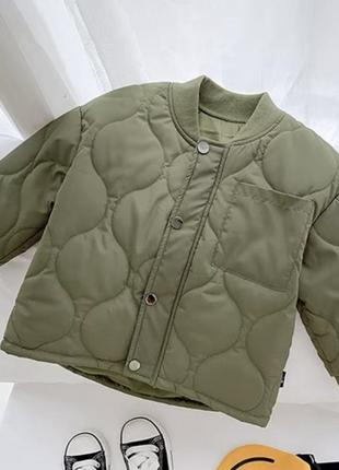 Осенняя куртка бомбер хаки беж 116 120 размер1 фото