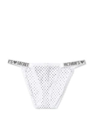 Бикини с камнями трусики со стразами в горошек victoria's secret shine strap bikini panty3 фото