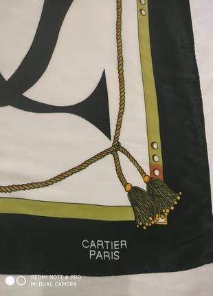 Шикарный, брендовый платок- cartier/💯 шелк/81х 84 см3 фото