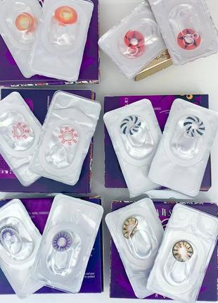 Хеллоуин цветные линзы крейзи / косплей/  подарочные при покупке любых голубых или зелёных линз