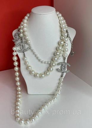 Gодвеска-намисто довгі класичні з перлами2 фото