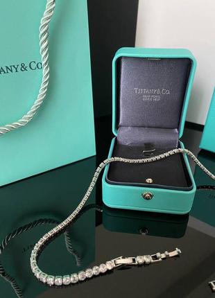 Tiffany / тиффани подвеска, посеребрение, с цирконием. в брендовой преимум упаковке - тиффани коробочка, пакет