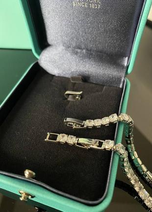 Tiffany / тиффани браслет дорожка с цирконием. в брендовой преимум упаковке - тиффани коробочка, пакет4 фото