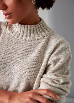 Класичний подовжений светр з довгими рукавами, в'язаний легкий жіночий светр-туніка7 фото