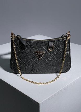 Женская сумочка через плечо guess mini bag total black гесс кросс - боди клатч