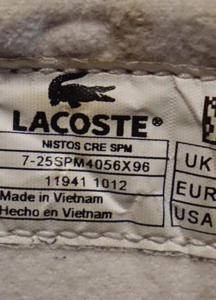 Фирменные белые кожаные кроссовки lacoste nistos cre франция. 10 р. ( 44 1/2 )4 фото