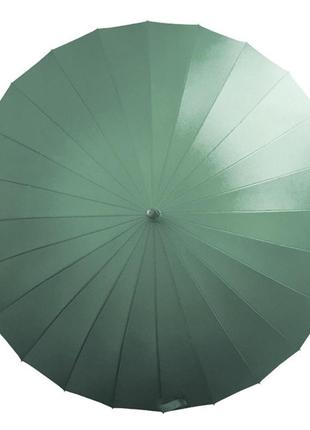 Механічна парасолька lesko t-1001 green 24 спиці однотонна антишторм