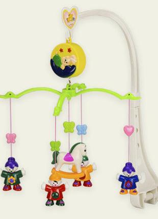 Музична карусель на ліжечко з підвісними іграшками у вигляді різних тварин мобіль для ліжечка