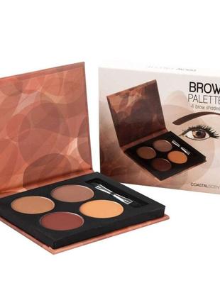 Тіні для брів coastal scents brow palette палетка тіней