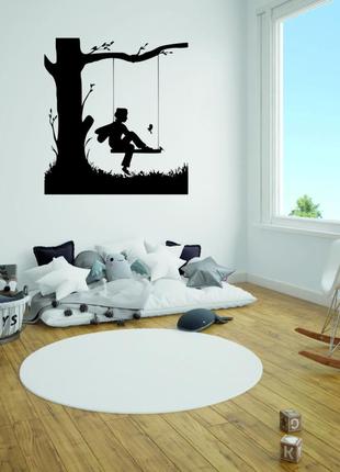 Декоративное настенное панно «мальчик на качеле» декор на стену3 фото