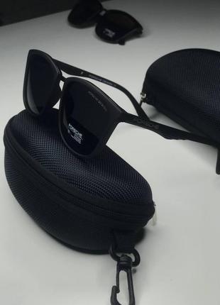 Мужские модные солнцезащитные очки поляризованные porsche design порше полароид polarized водительские черные8 фото