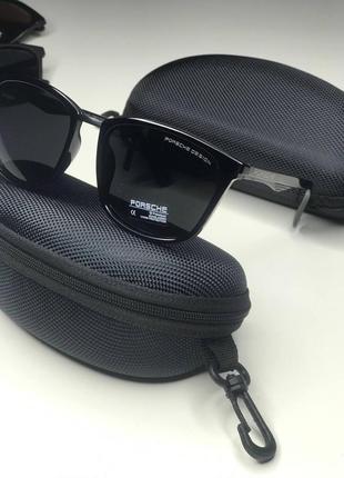 Мужские модные солнцезащитные очки поляризованные porsche design порше полароид polarized водительские черные7 фото