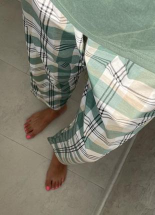 Женская пижама в клетку мышь удача qian zitong l зеленый4 фото