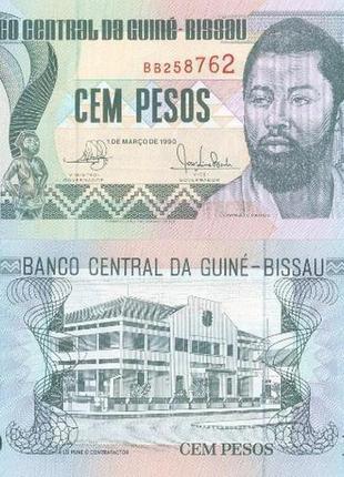 Ина біссау/guinea-bissau 100 pesos 1990 unc no76