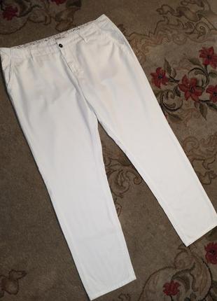 Натуральні-коттон,літні білі,звужені штани-джинси з кишенями,великого розміру,yessica c&a3 фото
