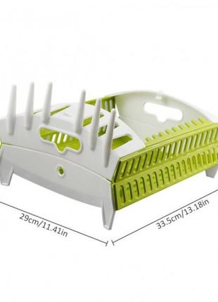 Сушилка органайзер для посуды настольная. пластиковая складная сушилка для столовых приборов. сушка для посуды2 фото