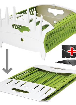 Сушилка органайзер для посуды настольная. пластиковая складная сушилка для столовых приборов. сушка для посуды