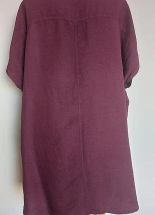 💣 батал,новая льняная туника,блуза,бордо6 фото