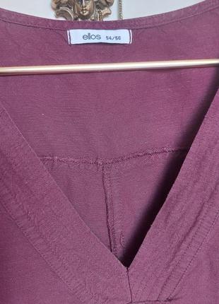 💣 батал,новая льняная туника,блуза,бордо5 фото