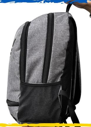 Рюкзак adidas сірий, адідас. вмісткий рюкзак, брендовий, солідний. 2 відділення. унісекс5 фото