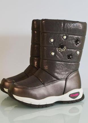 Cапожки дутики зимние для девочки томм на овчине 28-29р. модель 79-00a