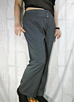 Модные полосатые брюки с широким поясом2 фото
