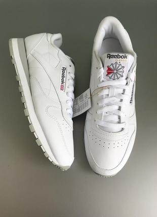 Кроссовки reebok classic leather white 43 р