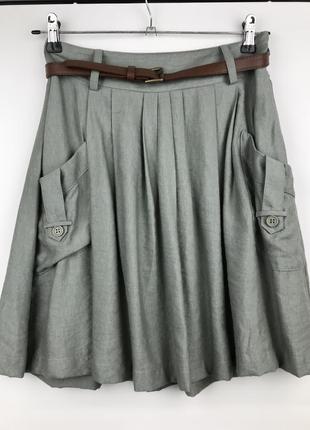 Легкая юбка с накладными карманами2 фото