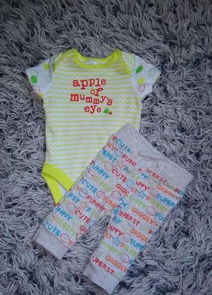 Набор бодик + штаны  для новорожденных малышей 0-2 месяца