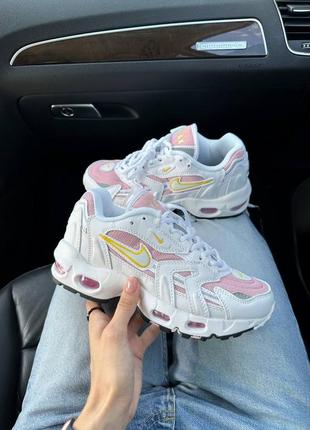 Nike air max 96 white/pink кроссовки