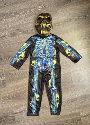 Карнавальный костюм скелет кощей 3 4 года на хеловин