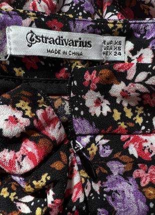 Stradivarius юбка шорты цветочный принт на запах с рюшами короткая юбка короткие шорты6 фото