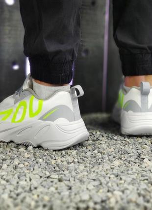 Кроссовки мужские adidas yeezy bosst 700 "белые/ серые/ зеленые", адидас изи буст5 фото