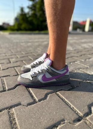 Кроссовки найк мужские nike sb dunk low grey purple, мужские кроссовки найк датк, кроссовки мужские весна-осень6 фото