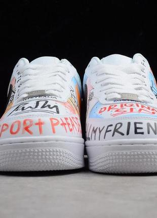 Кросівки жіночі, чоловічі nike air force 1 low x vlone pauly graffiti harlem, білий найк аїр форс4 фото