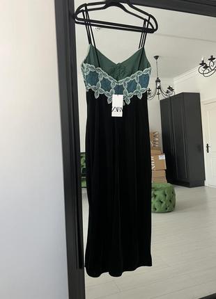 Zara оксамитова сукня , xs/s9 фото