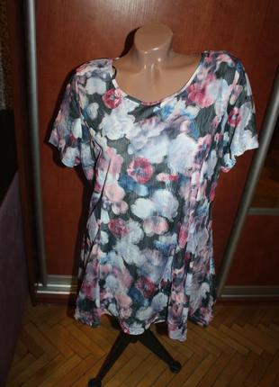 Блуза в цветы блузка 3д marina kaneva батал королевский размер