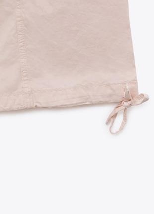 Zara штаны-парашуты, свободные брюки карго на резинке8 фото