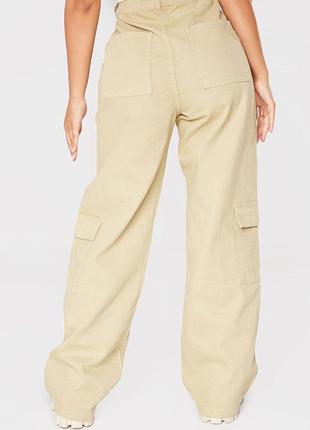 Мешковатые широкие джинсы оливкового цвета с карманами4 фото