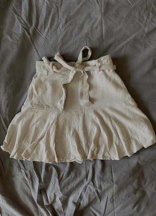 Льняная мини-юбка из шортики3 фото