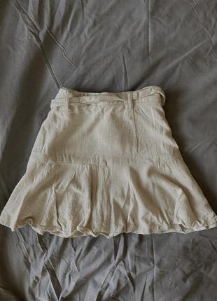 Льняная мини-юбка из шортики4 фото