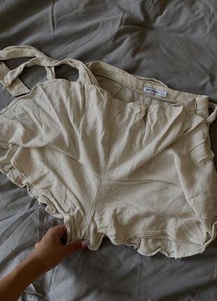 Льняная мини-юбка из шортики5 фото